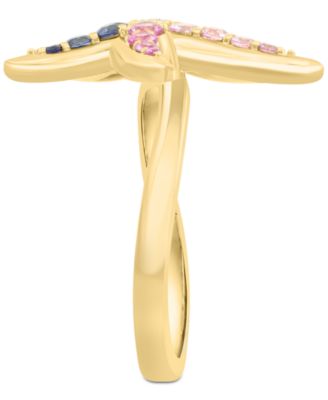 EFFY&reg; Collection Diamond (1/20 ct. t.w.) & Multi Precious Stone (5/8 ct. t.w.) Starfish Ring in 14k Gold
