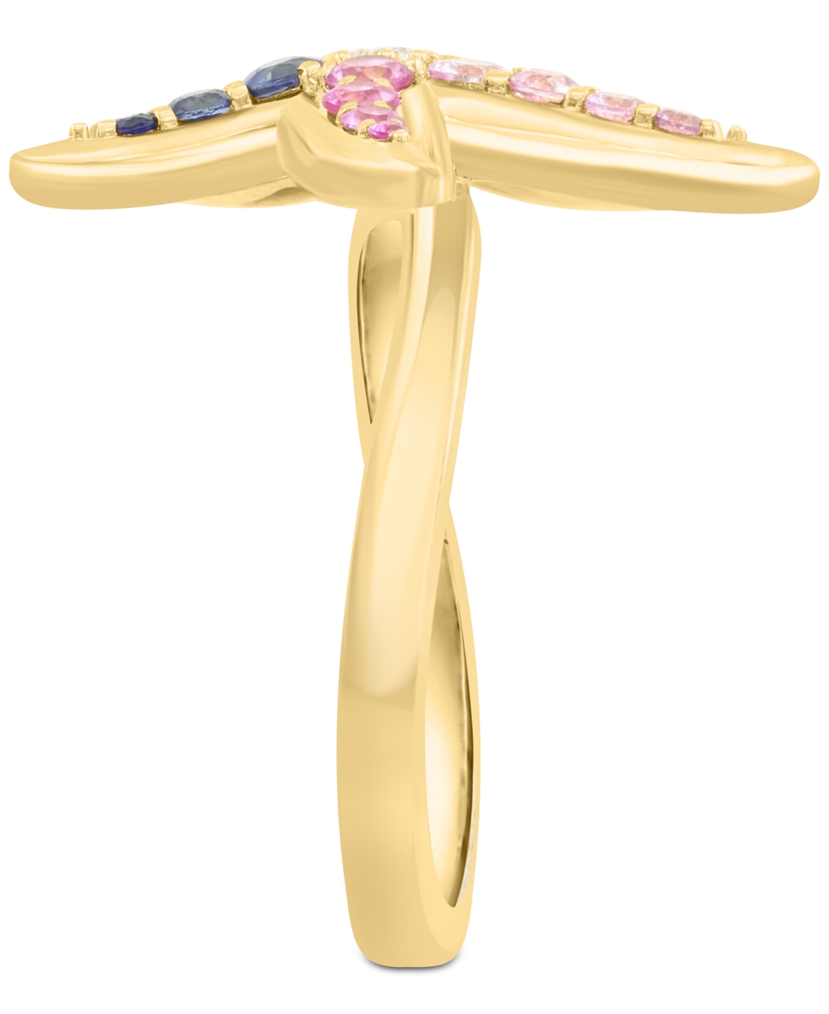 EFFY COLLECTION DIAMOND (1/20 CT. T.W.) & MULTI PRECIOUS STONE (5/8 CT. T.W.) STARFISH RING IN 14K GOLD 