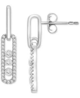 2-Pc. Set Diamond Oval Pendant Necklace & Matching Drop Earrings (1/2 ct. t.w.) in Sterling Silver, Exclusively at Macy's