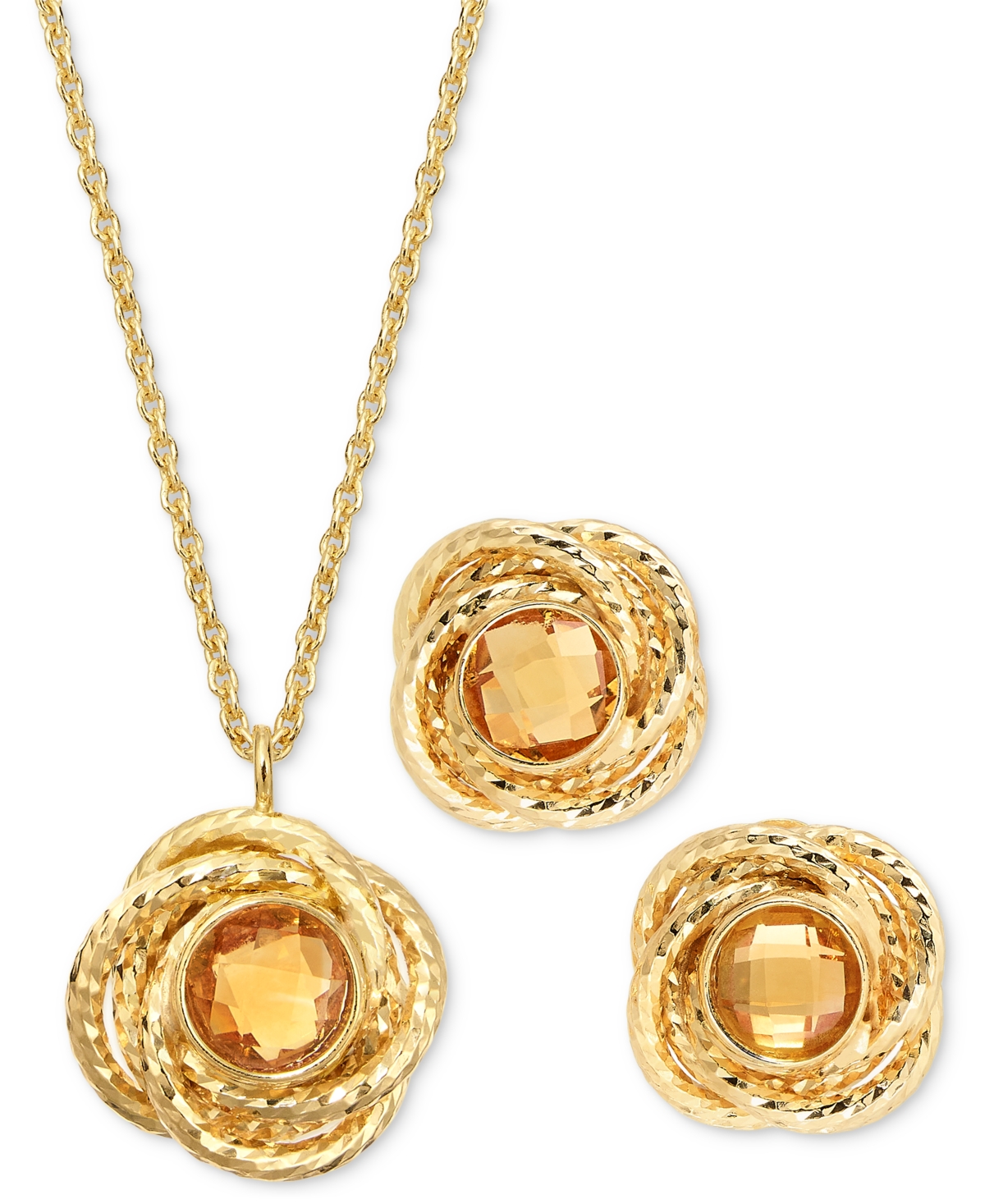 2-Pc. Set Citrine Love Knot 18