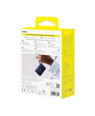 Power Bank, Picogo 10000mAh 45W 3-Output Portable Charger with Built-in USB-C Cable, White