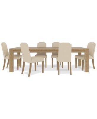7pc Dining Set (Davie Rectangular Table & 6 Hinsen Chairs)