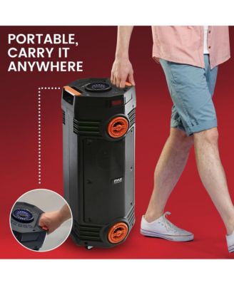 PPHP283UBB, 300W, Dual 6.5", Rechargeable, BT/FM/USB/SD/AUX, LED Display, Mic+Remote, PA Karaoke Speaker with Handle & Wheels