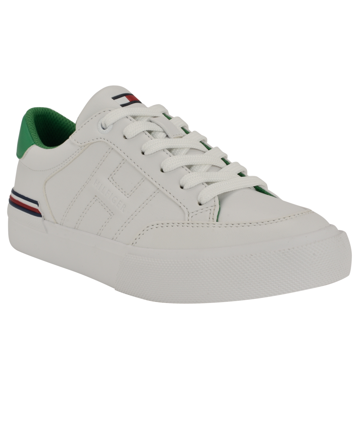 Tommy Hilfiger Women's Keziah Signature Stripe Lace-up Sneakers In White,green