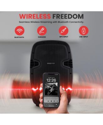 10" Active + Passive PA Speaker System Kit with Bluetooth, USB/SD/MP3 Playback, Includes (2) Speaker Stands, Wired Microphone & Remote Control