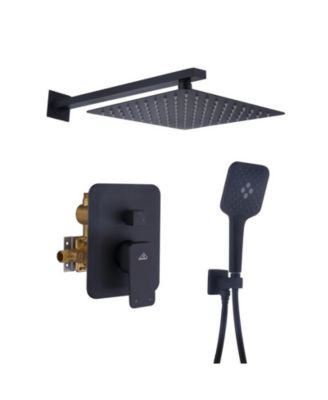 10 Inch Wall Mounted Square Shower System Set with Handheld Spray