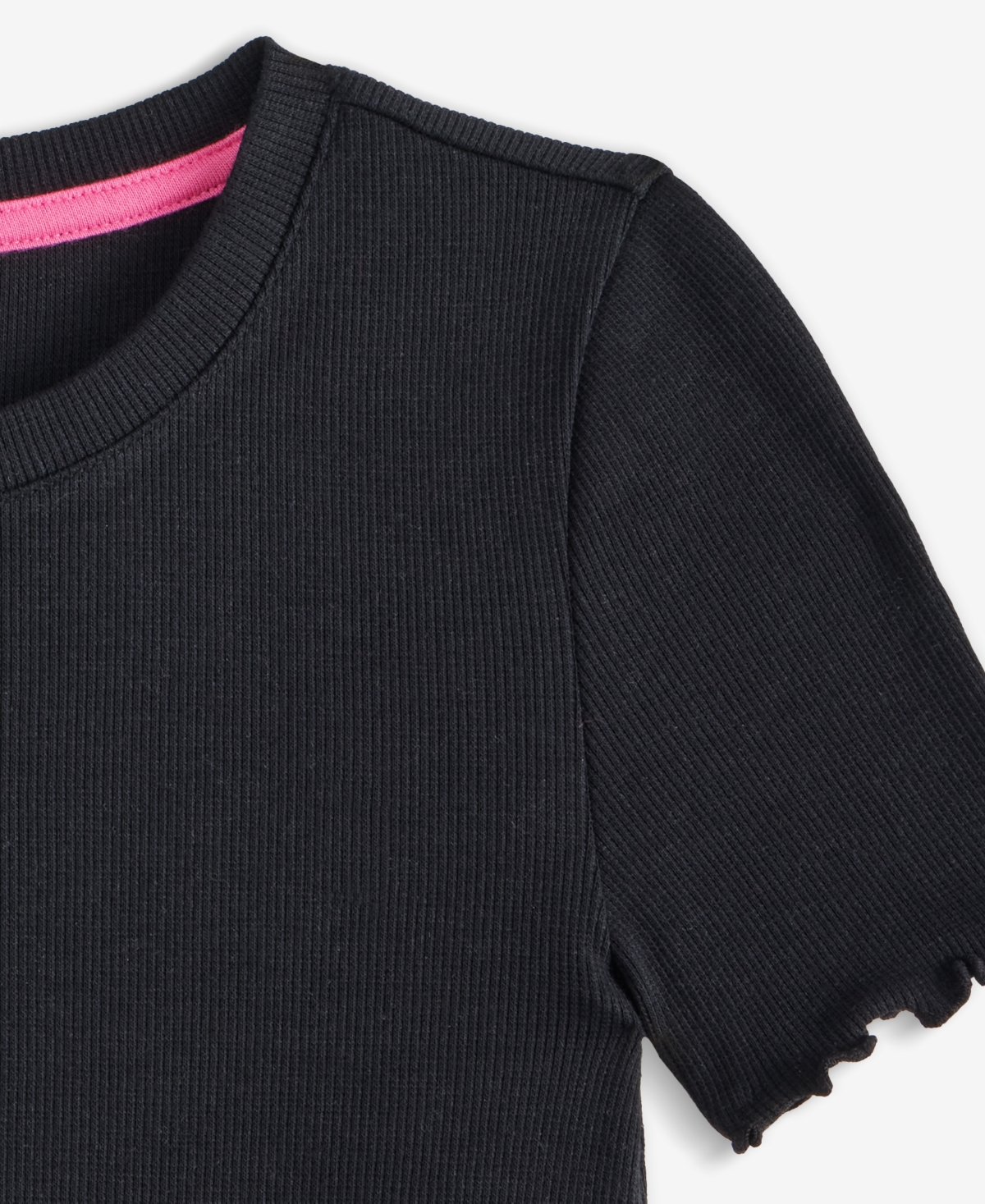 Epic Threads Little & Big Girls Ribbed Lettuce-hem Dress, Exclusively At Macy's In Deep Black