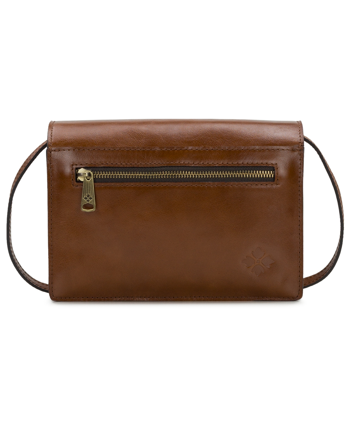 Shop Patricia Nash Livana Small Vintage Distressed Leather Crossbody Bag In Cognac