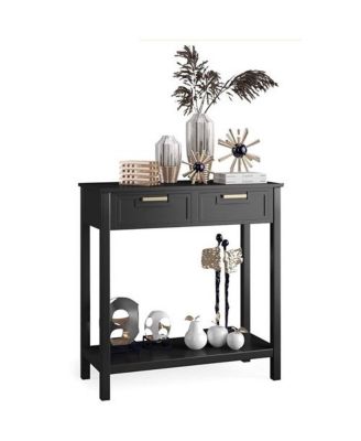 Modern Entryway Accent Table with 2 Drawers for Sofa or Storage