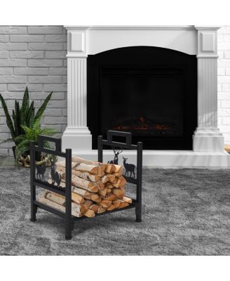 Single Layer Firewood Holder with Unique Animal Pattern Stylish Log Storage Solution