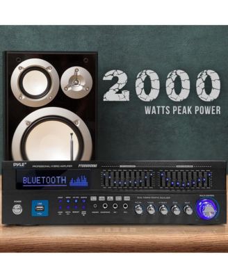 6-Channel Bluetooth Home Theater Amplifier - Built-in Cooling Fan, Radio Antenna, BT/FM/Optical/Coaxial/HDMI & Dual 10 Band EQ, 2000W Peak Power