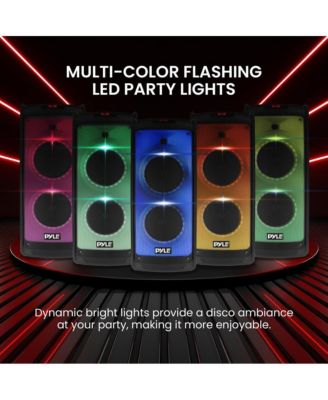 Portable Bluetooth PA Speaker System - 500W Rechargeable Indoor Outdoor Stereo w/Dual 8” Woofer & Tweeter, Audio Recording, Wireless Microphone, Flaming Light, Radio, MP3/USB/Micro SD, Remote