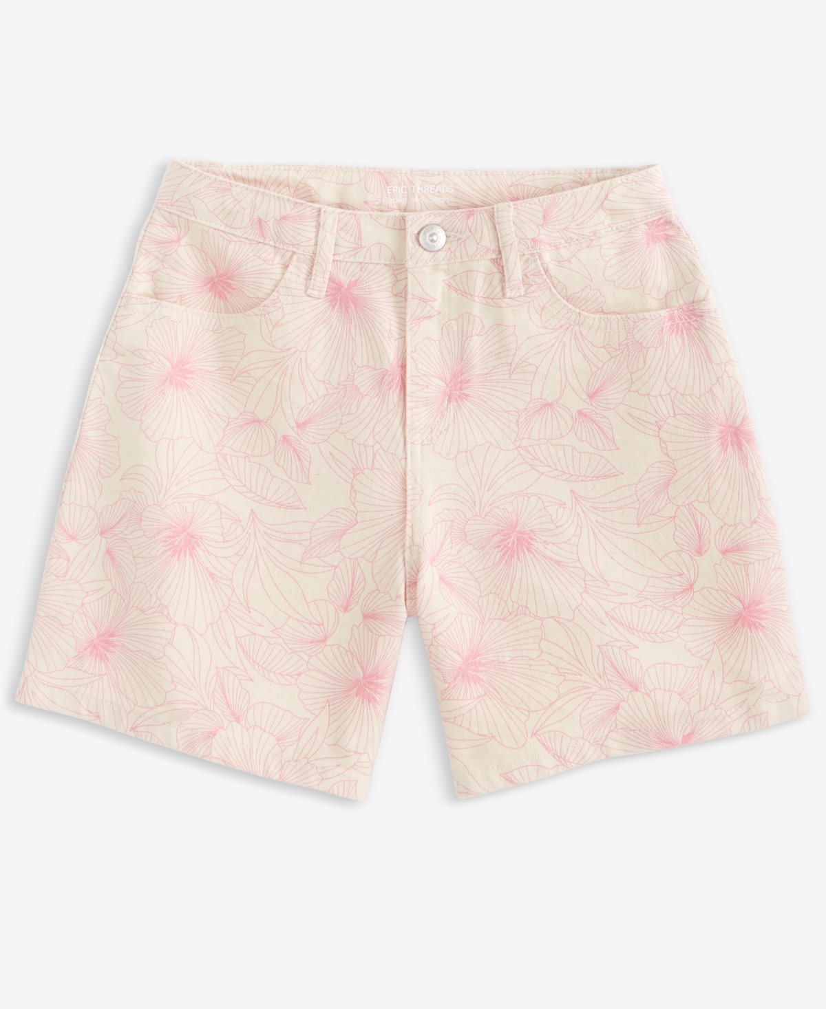 Shop Epic Threads Little & Big Girls Floral-print Denim Midi Shorts, Exclusively At Macy's In Riviera Wa