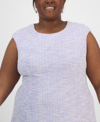 Plus Size Metallic-Threaded Sleeveless Dress