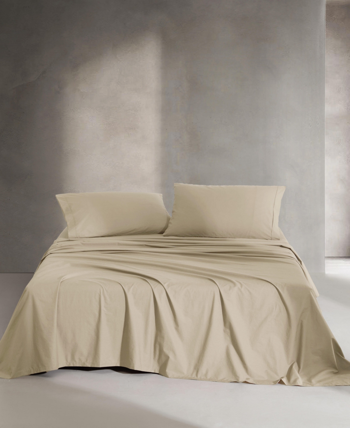 Calvin Klein Closeout!  Washed Cotton Percale 4-pc. Sheet Set, Queen