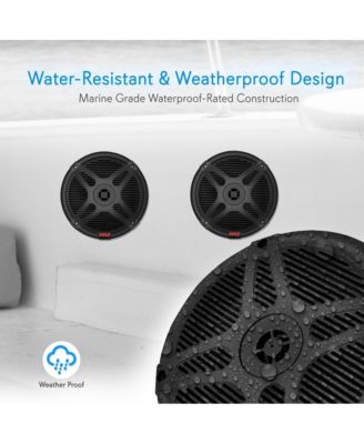 6.5" Waterproof Rated Marine Speakers with Wireless RF Streaming Support (Supplemental Speakers for Model: 'PLMRF65MB')