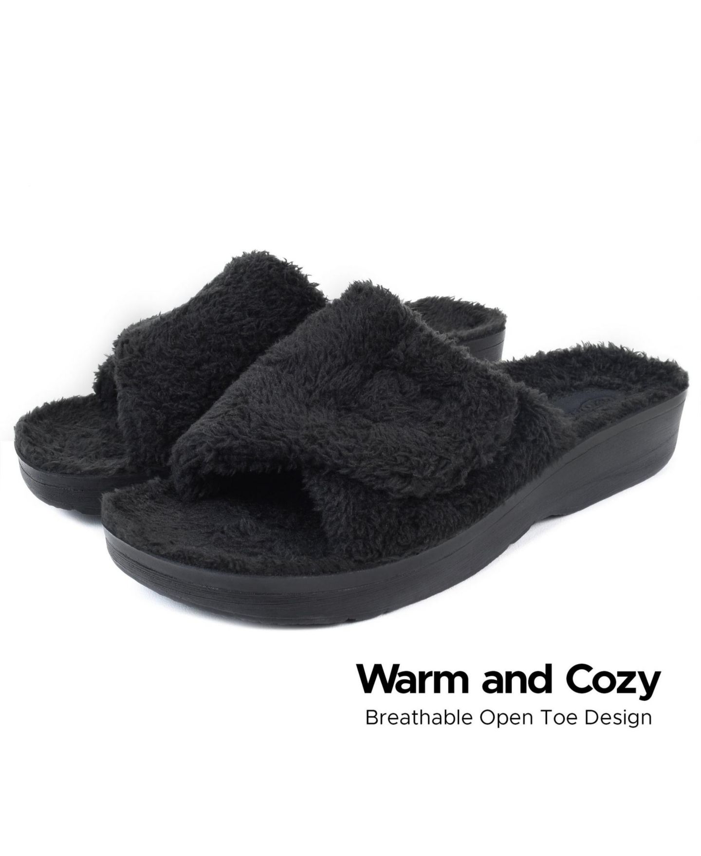 Женские тапочки Aerothotic Gemma Warm Slipper, цвет: Чёрный — фото 3
