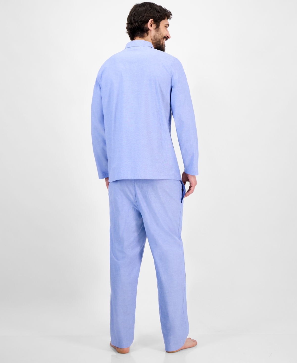 CLUB ROOM MEN'S OXFORD PAJAMA SET, EXCLUSIVELY AT MACY'S 