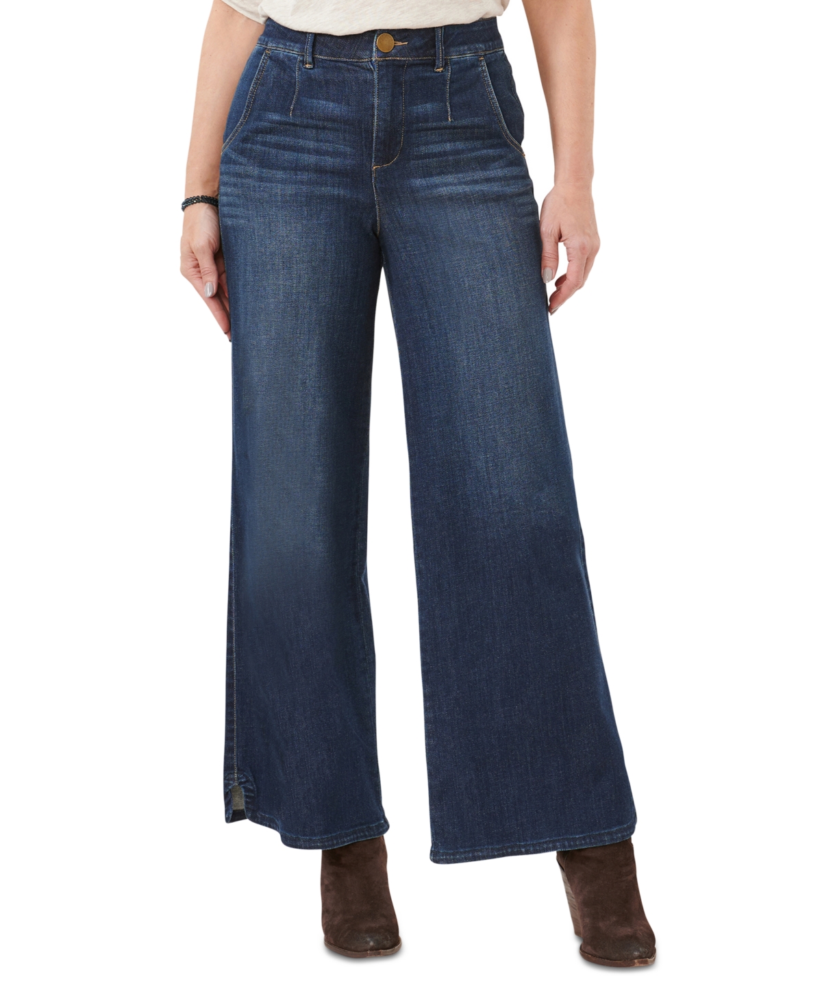 Petite "Ab"solution Skyrise Wide-Leg Pants - Indigo