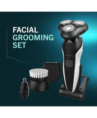 RECHARGEABLE 4-IN-1 GROOMING SET WITH ROTARY SHAVER