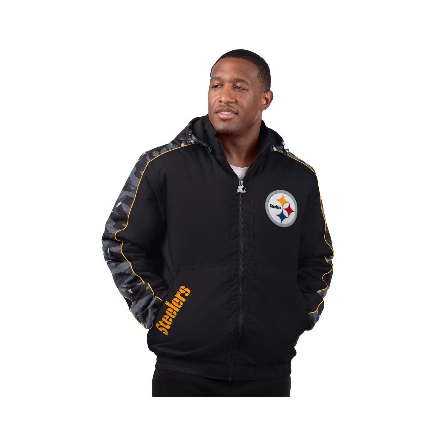 Men's Black Pittsburgh Steelers Thursday Night Gridiron Full-Zip Jacket