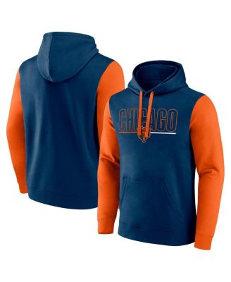 Fanatics - Men's Navy/orange Chicago Bears Outline Pullover Hoodie