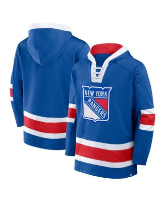 Fanatics Men's Blue/Red New York Rangers Inside Line Fleece Pullover