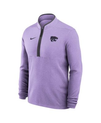 Men's Purple Kansas State Wildcats Coaches Courtside Basketball Victory Performance Quarter-Zip Top