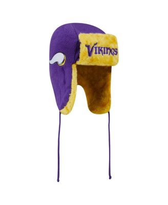 Men's Purple Minnesota Vikings Helmet Head Trapper Knit Hat