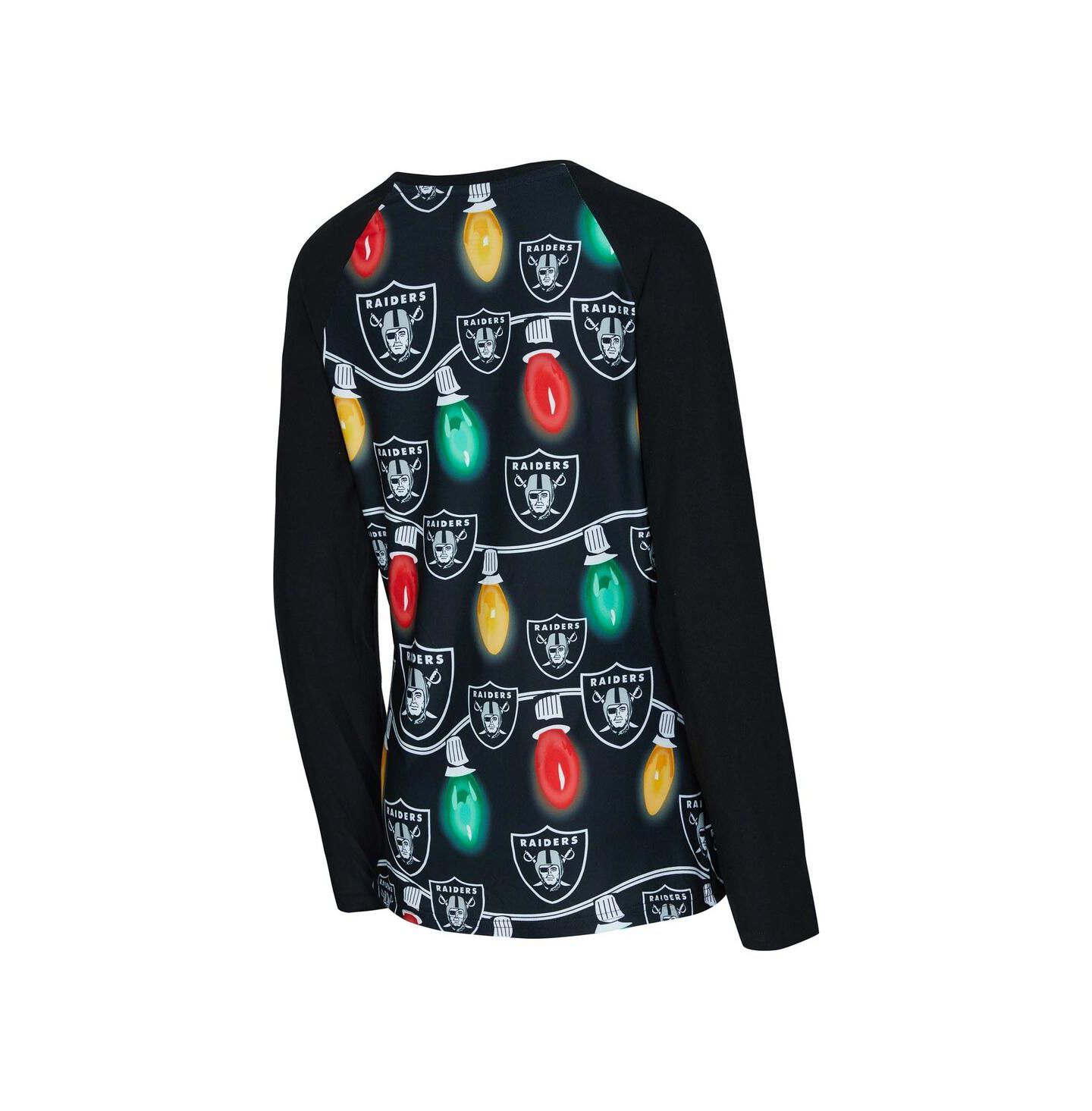 Женский комплект Concepts Sport Las Vegas Raiders Garland Knit Raglan Long Sleeve T-Shirt Pants Set — фото 2