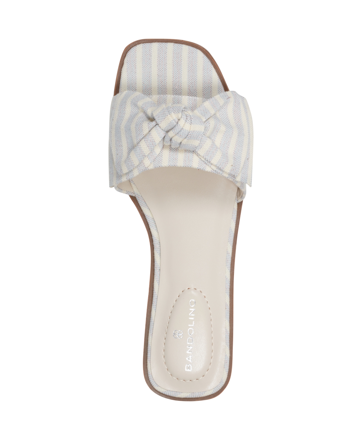 Shop Bandolino Women's Violeta Bow Flat Slide Sandals In Light Blue Stripe
