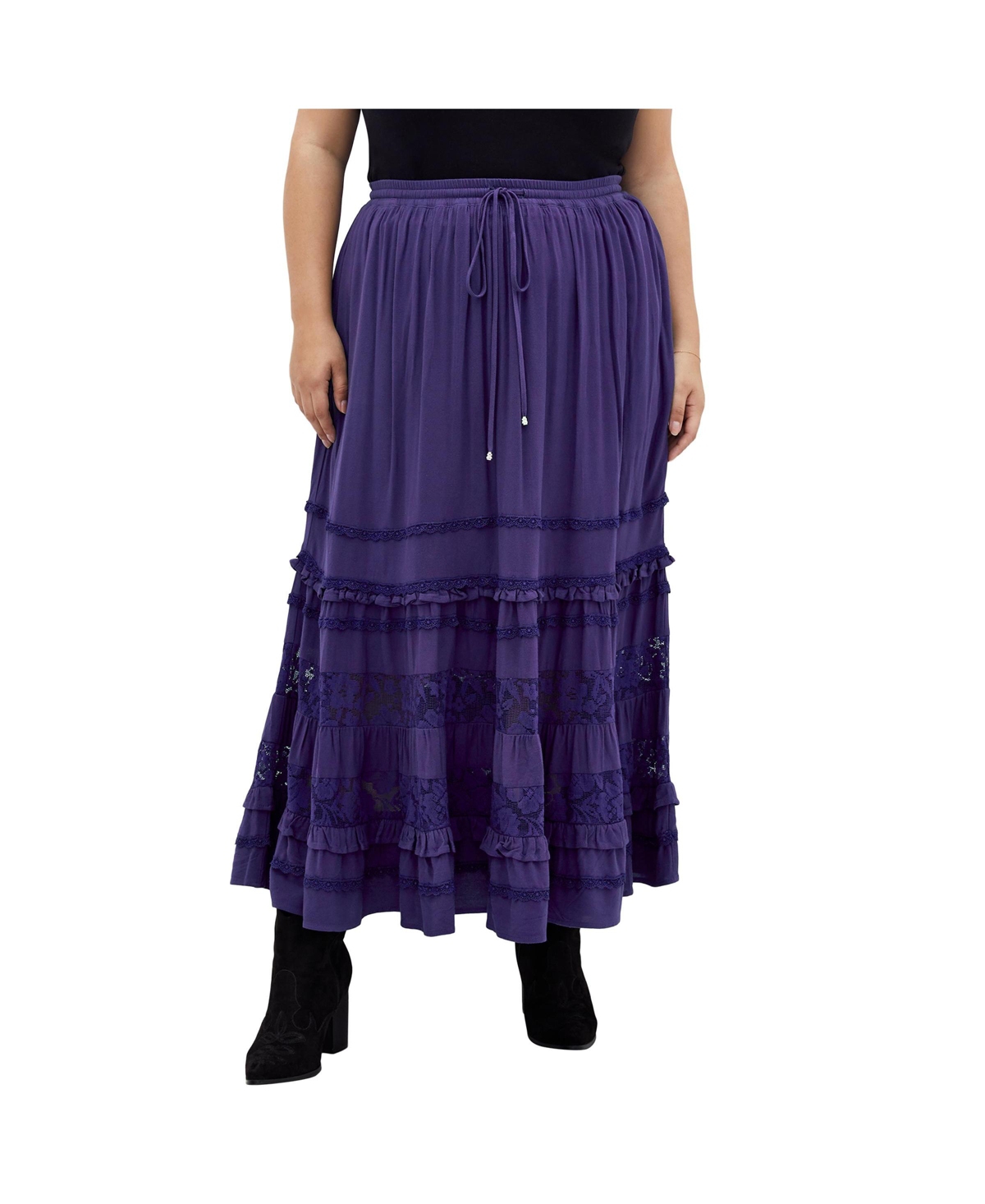 Plus Size Samara Skirt - Persian blue