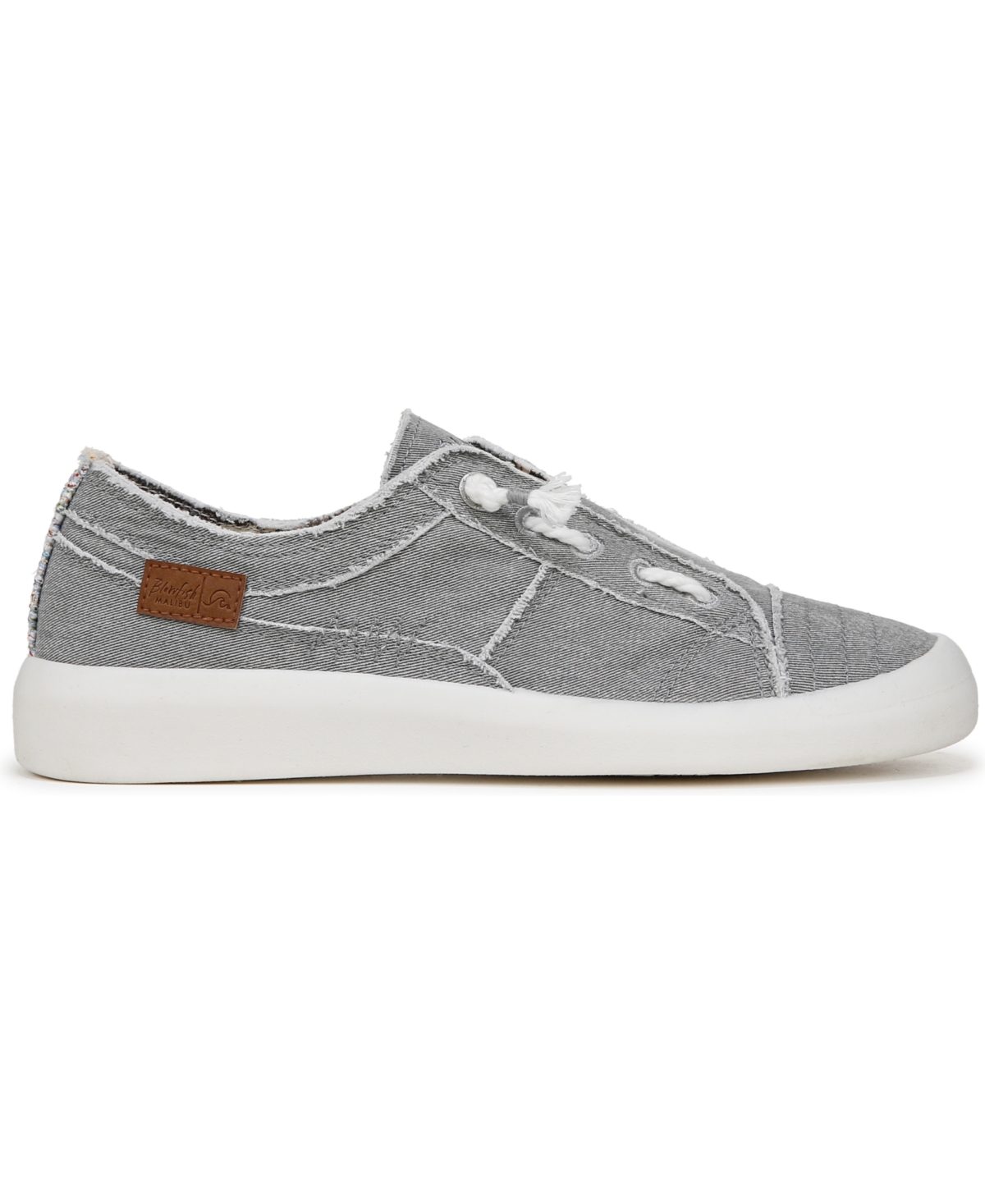 Blowfish Malibu Women's Beachside Round Toe Slip On Sneakers In Raindrop Grey Twill Fabric