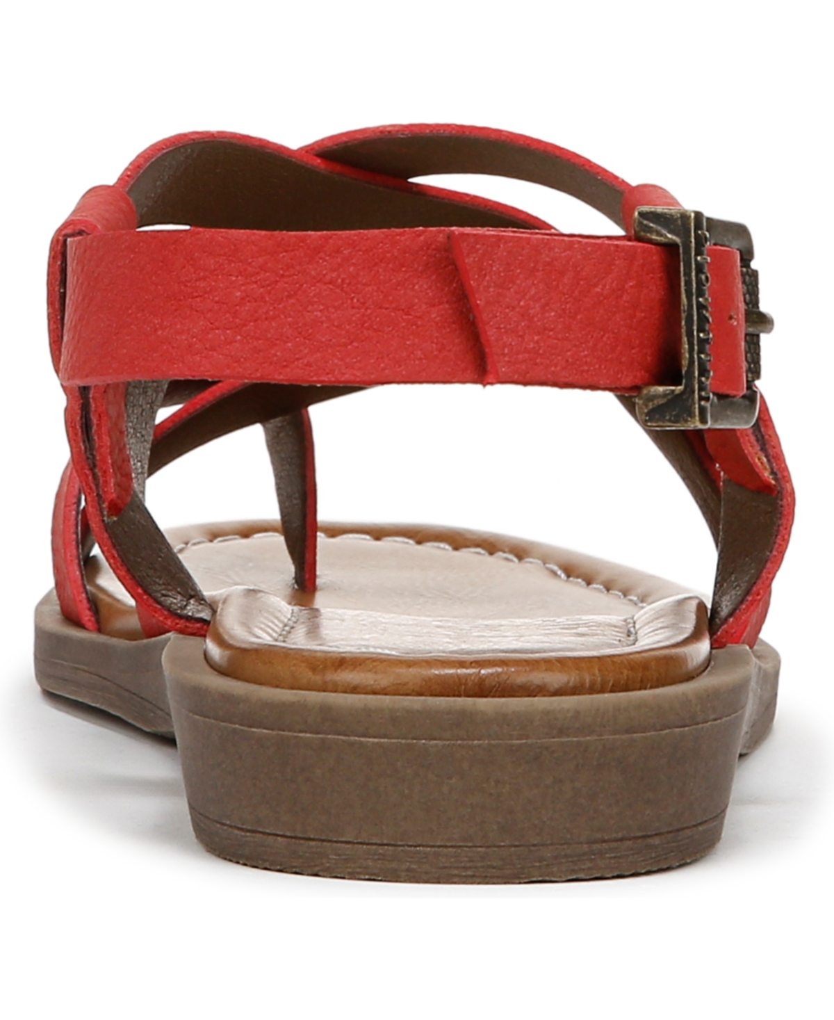 Shop Blowfish Malibu Women's Devon 3 Toe Loop Strappy Flat Sandals In Red Faux Nubuck