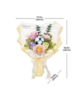 3D Puzzles Flower DIY Assembly Craft Christmas Gift, Thanksgiving, Mother's Day, Birthday Gift Decoration, Multicolor, 17.70"16.50"12.60"
