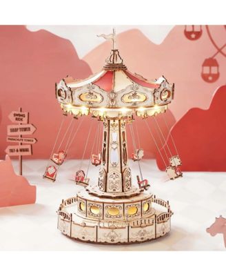 Swing Ride DIY 3D Wooden Puzzle, Gift for Birthday Children Adult,5.9'5.9''10.6''