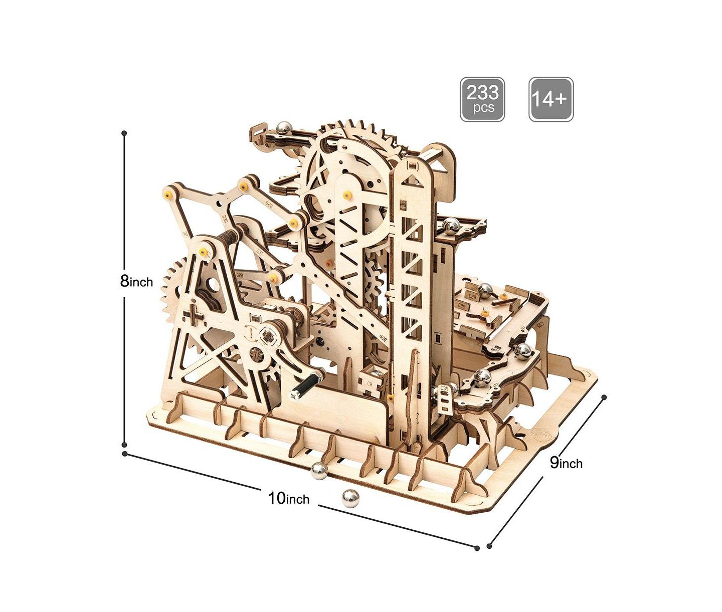 Детские конструкторы Robotime Marble Climber Fortress 233-Piece 3D Wooden Puzzle, Ages 14+ — фото 5