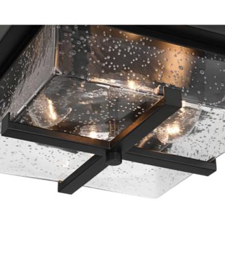 Grambling 11 3/4" Farmhouse Flush-Mount Ceiling Light Fixture Kitchen Foyer 4-Light Rustic Black Finish