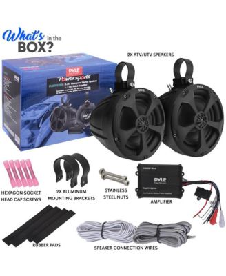 5.25'' Waterproof Off-Road Speakers with 2-Channel Amplifier, 1000W, Chrome
