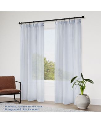 Madison Pinch Pleat Single Curtain Panel with Hooks and Rings, 38"X84"