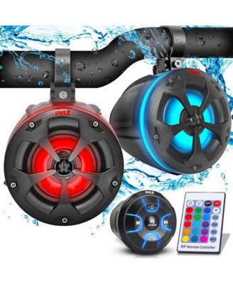 4   Waterproof Off-Road RGB Speakers with Amplified Bluetooth Receiver, 800W