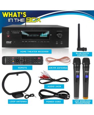 1000W 5.2-Channel Wireless BT Home Theater Receiver with 4K Support and AM/FM/USB/MP3 Playback