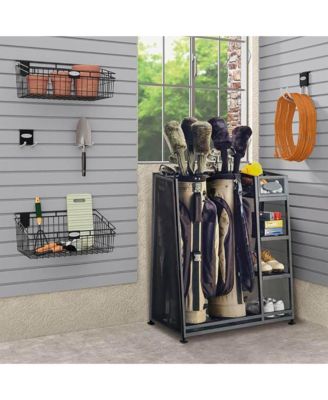 GO3216D Metal Golf Equipment Organizer Storage Rack w/ 3 Shelves