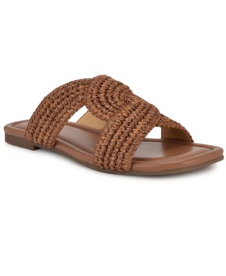 人気★【NINE WEST】Quara Slip-On Flat Casual サンダル Nine West Women's Quara Woven Flat Slip-On Sandals - Macy's