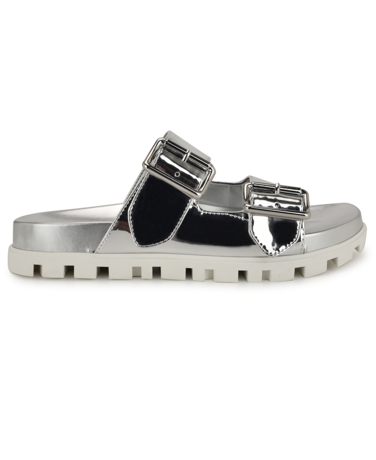 NINE WEST WOMEN'S TIMMA DOUBLE STRAP SLIP-ON FLATFORM SANDALS 