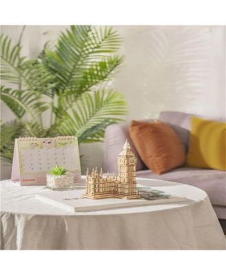 3D Jigsaw Puzzle Big Ben London Architecture Wooden Model Kits for Teens/Adults, 3.9"4.2"7.5"