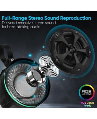 4” Waterproof Off-Road Speakers with RGB Lights & 4-Channel Amplifier, 800W (2 Pairs)
