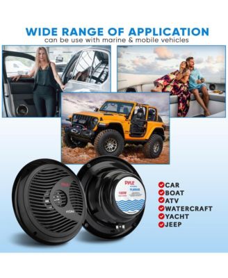 8" Waterproof Marine Component Speakers - 180 Watt, Black