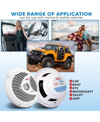 8" Waterproof Marine Component Speakers - 180 Watt, White