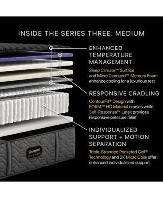 Hybrid Series Three 15" Medium Tight Top Mattress Set - California King